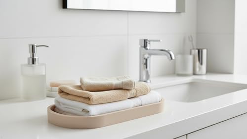Premium 12” x 5” Silicone Vanity Tray | Sink and Surface Organizer with Sturdy Non-Slip Base | Heat Safe, Dishwasher Safe (Mocha) - color: Mocha