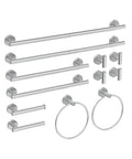 12 Pcs Chrome Bathroom Accessories Set, HOMEMYSTIQUE SUS304 Stainless Steel Bathroom Hardware Set, Bath Towel Bar Set, Toilet Paper Holders, Towel Rings Racks, Robe Towel Hooks - color: Chrome, size: 12 Pieces