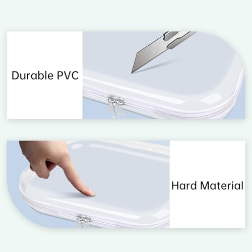 Clear Hard Shell Zipper Case,3PCS Transparent Clear Laser Zipper Pouches,Hard Side Plastic Case Set,Portable Travel Storage Organizer Bins - color: 3pcs-Blue-LMS-Laser
