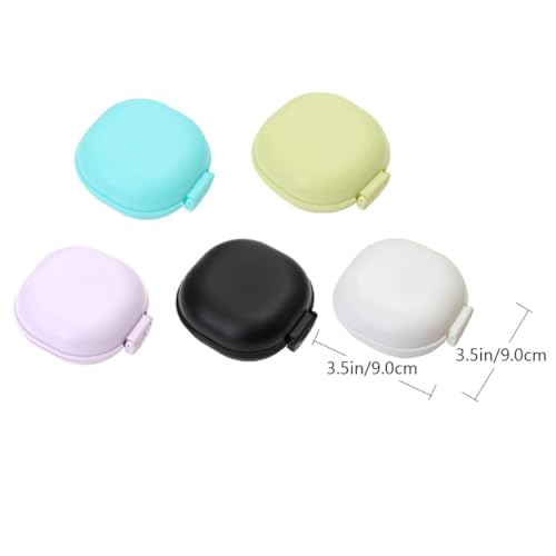 Cabilock 5pcs Travel Soap Bar Box Set with Lid, Portable Plastic Soap Case Container for Bathroom, Camping, Gym Toiletries Storage Random Color