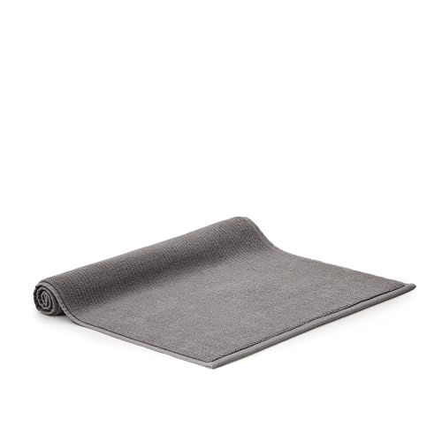 BOLL & BRANCH Turkish Ribbed Bath Mat - Stone - 100% Organic Turkish Cotton - Plush Absorbent Quick Dry Luxury Bathroom Mat with Ribbed Texture - Soft Underfoot Spa Comfort - color: Stone, style: Ribbed