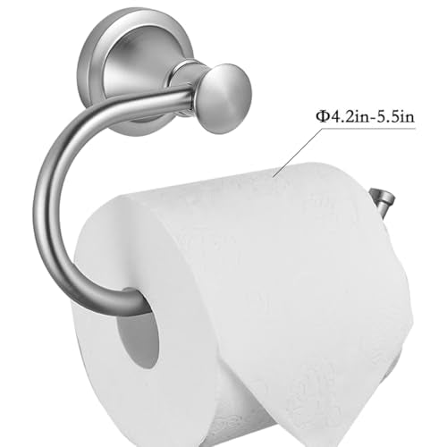Brushed Nickel Toilet Paper Holder - Wall Mounted | Rustproof Bathroom Accessory, Durable Wall Mount Roll Hanger for Toilet Tissue，Rotary Toilet Paper Reel European - color: Brushed Nickel