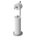 Free Standing Toilet Paper Holder Stand Brushed Nickel Toilet Roll Stand Bathroom Tissue Rack with Storage Reserves 5 Mega Rolls - color: B-brush Nickel
