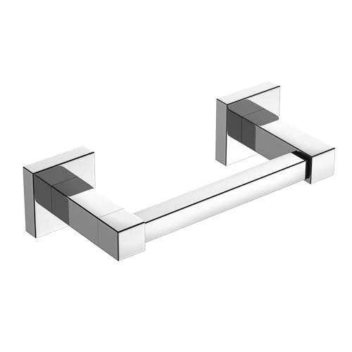 FORIOUS Toilet Paper Holder Wall Mount, Stainless Steel Rustproof Double Post Pivoting Tissue Roll Holder for Bathroom, Commercial Toilet Paper Dispenser (Chrome, Square) - color: Chrome