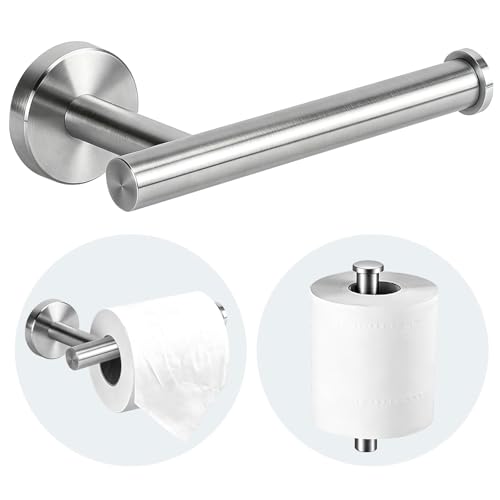 Toilet Paper Holder Wall Mount - Brushed Nickel | Stainless Steel Bathroom Toilet Paper Holder, Toilet Paper Roll Holder for Bathroom, Kitchen, Washroom
