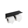 Black Toilet Paper Roll Holder with Shelf Wall Mounted for Bathroom (Black, Double Head) - color: Matte Black
