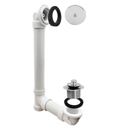 Westbrass Pull & Drain Sch. 40 PVC Bath Waste with One-Hole Top Elbow, Polished Chrome, D49721-26 - color: Polished Chrome, size: 1 Pack