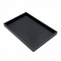 Natural Bamboo Serving Tray Platter 17.75 x 11.8 Rectangular, Black - color: Black, size: 17.8" x 11.8" x 1.2"