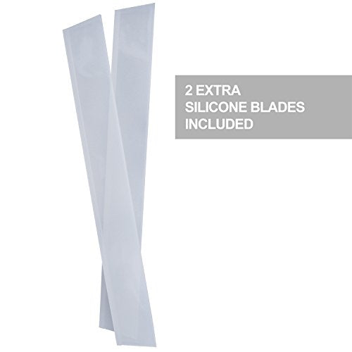 Squeegee for Shower Door, Car Windshield, and Glass Window - 2 Extra Silicone Replacement Blades - Foam Handle - Black - color: Black, size: Plastic