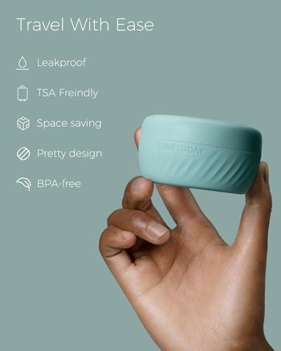 TakeToday Travel Containers for Toiletries, 2oz, 4 Pack, Apricot | Air Travel Leak-Proof, TSA Approved, Silicone Jars with Lid, for Cosmetics & Toiletries - color: Grey