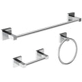 RUACQ 3 Pieces Bathroom Hardware Set, SUS 304 Stainless Steel Toilet Paper Holder, Towel Ring, 18-inch Towel Bar Set, Wall Mounted, Heavy Duty(Chrome) - color: Chrome, size: 3pcs