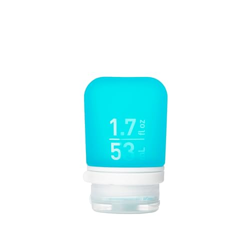 humangear GoToob+ (Small) | Refillable Silicone Travel Bottle | Locking Lid | Food-Safe Material | Aqua, Small (1.7 fl.oz; 53ml) - color: Aqua, size: 1.7 Ounces