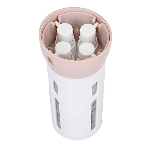 Travigo 4-in-1 Travel Dispenser Bottle Set, TSA Approved, Leak Proof, Reusable 1.4 oz. (40 mL) Toiletry Containers for Shampoo, Conditioner, Soap, Lotion, Skincare (2 Pack, Pink & Gray) - color: 2 Pack (Pink Gray)