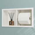 Neodrain White Dual Roll Recessed Toilet Paper Holder,for Standard/Mega Roll - color: White