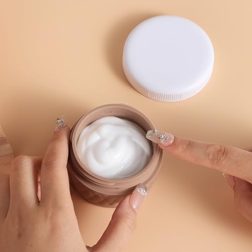 Kuangre Travel Containers for Toiletries, Silicone Cream Jars BPA-Free, TSA Approved 2oz Travel Size Containers, Leak-proof Silicone Jars with Lid for Cosmetic Face Hand Body Cream (4 Pack) - color: Apricot, size: 2 Ounces