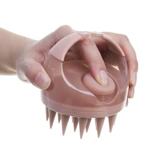 2-in-1 Scalp Massager with Shampoo Dispenser - Durable Head Scrubber for Deep Cleansing and Hair Growth, Non-Slip Exfoliating Brush for Dandruff Removal, Handheld Silicone Hair Brush - (Pink) - color: Pink
