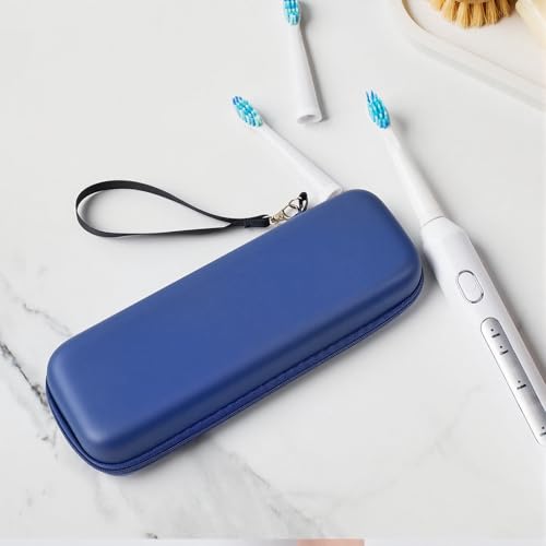 Hooqict Toothbrush Travel Case for Oral-B/Oral-B Pro/iO Electric Travel Toothbrush Case Holder with Mesh Pocket for Traveling, Camping, School, Business, Protective Storage Containers - color: Navy Blue