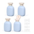 3.4 oz Travel Bottles, Empty Plastic Squeeze Containers With Flip Cap for Toiletries, Leakage-proof Essentials Conditioner (4 Pack, Blue) - color: Blue, size: 3.4 ounces