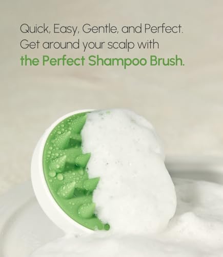 STEAMBASE Perfect Shampoo Brush | Ergonomic Scalp Massager, Scrubber, Exfoliator for Sebum & Dandruff Removal | Soft Silicone Bristles | Dry, Oily, Itchy Scalps, Wet or Dry Hair | White, 1 Count