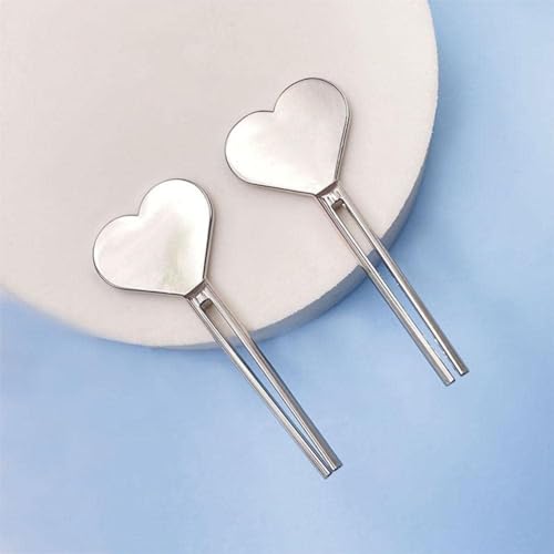 4Pcs Silver Metal Manual Toothpaste Squeezer Heart Stainless Steel Dispenser Tube Squeezer Hand Cream Tube Key Roller Set Bathroom Accessories Tube Squeezing Aids Bathroom Safety Daily Living Aids
