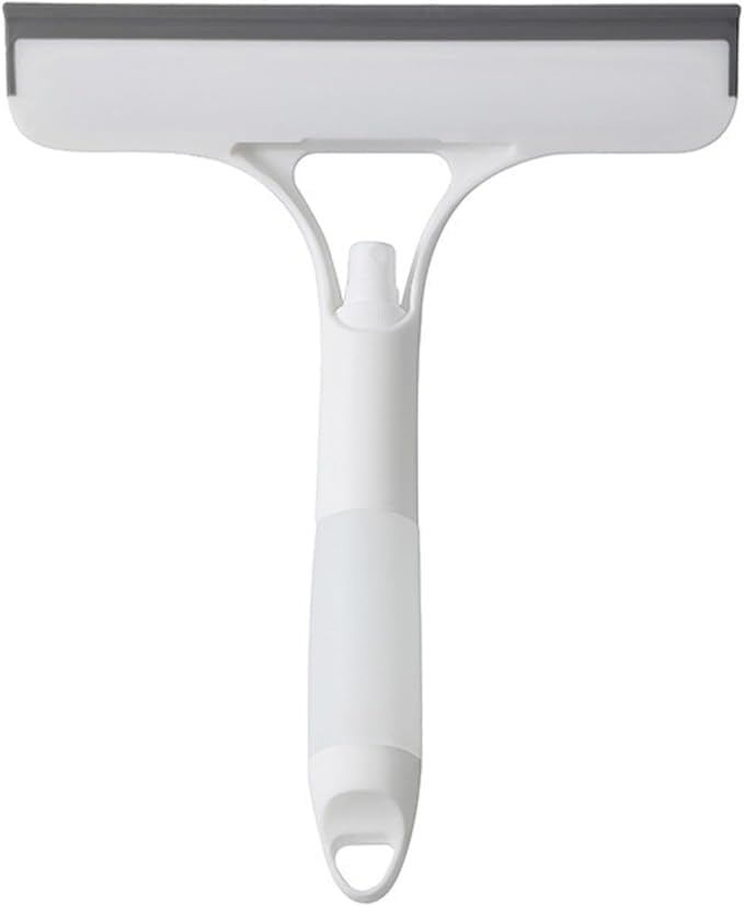 3 in 1 Spray Window Squeegee Cleaner Scraper, Window Squeegee Cleaner Tool with Spray Bottle for Shower Glass, Mirrors, Car, Home Window Cleaner Tool (White) - color: White