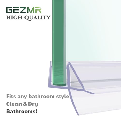 2-Pack Shower Door Bottom Seal (3/8'' X 39'') Glass Shower Door Seal Strip with Drip Rail Frameless Shower Door Sweep can Covers up to 13mm Gap - size: 3/8''(10mm)-13mm