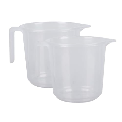 Plastic Bath Mug for Bathroom | Strong Mug for Bathroom | Toilet Mug | Washroom Jug | Mug for Bathing | 1500 ML | Pack of 2 | Transparent