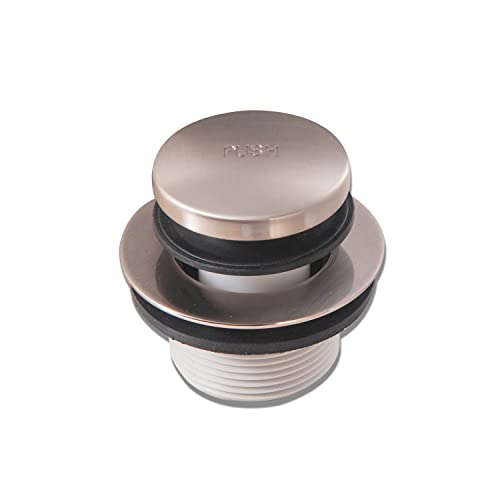 Tip-Toe Bathtub Drain Stopper with ABS Plastic Bushing, Fits in 1-1/2 Inch or 1-3/8 Inch Inner, Easy to Install, Satin Nickel - color: Satin Nickel