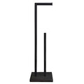 Gzila Free Standing Toilet Paper Holder Stand with Reserve, Heavy Weighted Marble Design Base SUS304 Stainless Steel… (Black) - color: Black