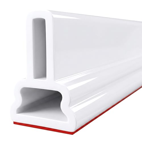 67Inch Collapsible Shower Threshold Water Dam 1.5" High Walk-In Shower Guard Barrier, Silicone Dry & Wet Separation Stopper for Bathroom Kitchen, Wheelchair Accessible - color: 1.5" High/White, style: 67inch