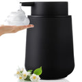Plastic Soap Dispenser Foaming 11 oz Refillable Foam Bottle for Bathroom & Kitchen Countertops Matte Black