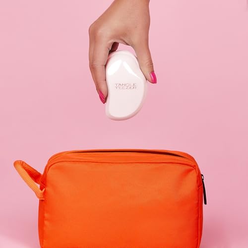 Tangle Teezer Original Detangler Mini Hair Brush, Millennial Pink | Travel-size detangling hair brush, gentle on tender scalps; detangles wet or dry hair for straight to curly strands - color: Millennial Pink, size: Mini