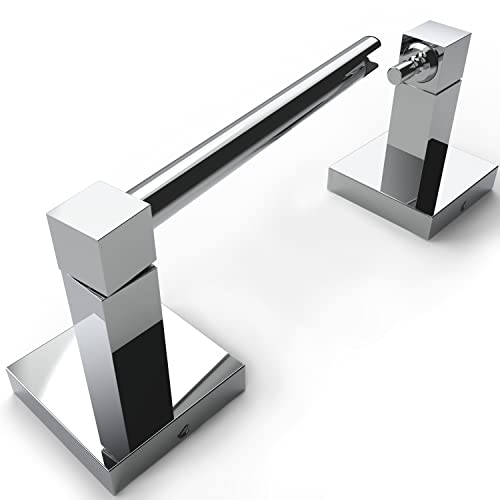Ruacq Toilet Paper Holder Chrome Double Post Pivoting Square Tissue Holders Roll Holder Hangers Toilet Paper Stand Stainless Steel and Zinc Alloy Modern Wall Mounted - color: Chrome, size: Square