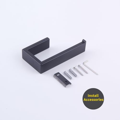 GERZWY Matte Black SUS 304 Stainless Steel Toilet Paper Holder Bathroom Paper Towel Dispenser Tissue Roll Hanger Wall Mounted HG1718-BK - color: Black