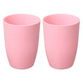 uxcell 2 Pcs Simple Toothbrush Cup, 3 x 3 x 4.1 Inch Bathroom Tumbler Reusable Plastic Cup Set for Storing Toothpaste Toothbrushes Combs Water Beverages, Light Pink - color: Light Pink