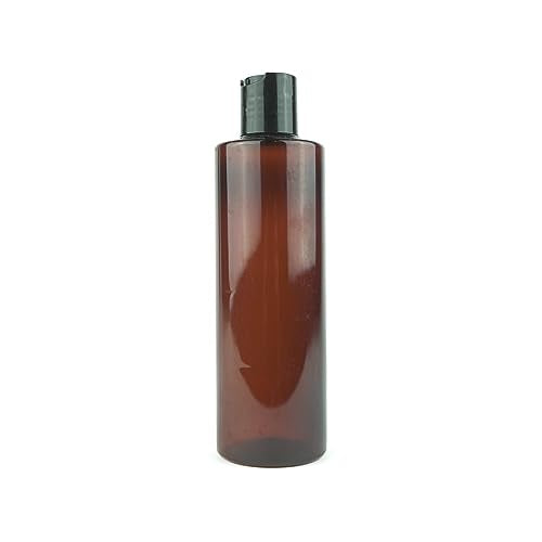 Plastic Amber Bottles (Pack of 12) - 8oz Amber Plastic Bottle with Screw Caps; Used as Reusable Shampoo Bottle, Lotion Bottles, Bottles for Travel and Body Wash Container - size: 8 oz 12 pack