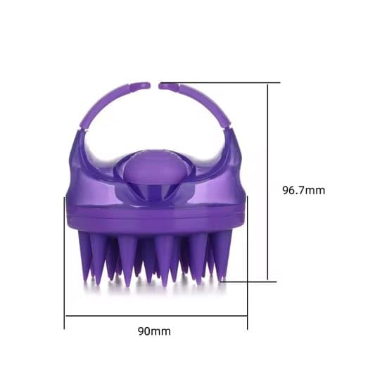 2-in-1 Scalp Massager with Shampoo Dispenser - Durable Head Scrubber for Deep Cleansing and Hair Growth, Non-Slip Exfoliating Brush for Dandruff Removal, Handheld Silicone Hair Brush - (Purple) - color: Purple