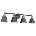FEMILA 4-Light Bathroom Light Fixtures, Farmhouse Modern Vanity Lights Wall Lamp with Hammered Metal Shade Finish, Dark Blue, 4FG59B-4W Blue - color: Navy Blue, size: 30"