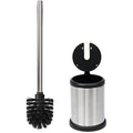 Casaphoria Stainless Steel Toilet Bowl Brush and Holder set for Deep Cleaning,Bowl Scrubber Brush with Lid for Bathroom,Deluxe Freestanding Toilet Brush and Plunger Combo - style: Stainless Steel_handle