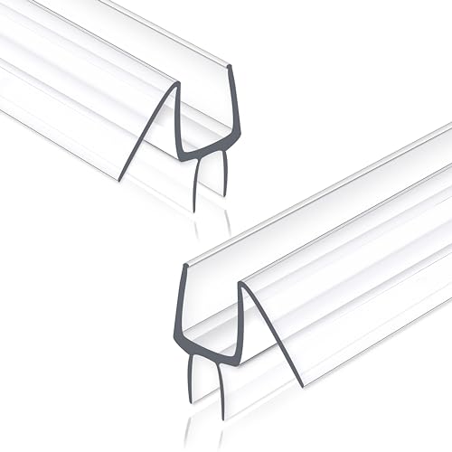 Frameless Shower Door Seal Strip 2 Pack x 39 Inch M Glass Shower Door Bottom Seal Side Seal Strip Door Sweep for 3/8" Glass Ultra-Clear Polycarbonate Stop Shower Leaks Create A Water Barrier - color: Ultra-clear, size: 2PCS x 39" for 3/8" Glass
