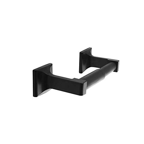 SENTO Black Toilet Paper Holder Wall Mount, Double Post Tissue Toilet Paper Holder, Easy Installation, Heavy Duty Metal, Matte Black - color: Mate Black