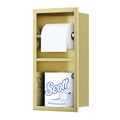 Neodrain Gold Tissue Holder, Contemporary Hotel Style in Wall Toilet Paper Holder, Stainless Steel Recessed Tissue Paper Roll Holder, Double roll(Gold) - color: Gold, size: 6X12In
