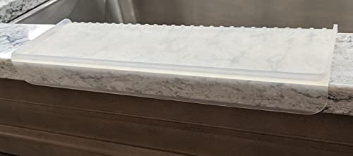 SiliProducts SiliSink Silicone Edge Guard for Kitchen Sink - Fits 3.75” - 4” Wide - The Original Silicone Sink Edge Protector with Sponge Caddy - Splash Guard, 14” Frosted Matte - color: Frosted Matte, size: 4in x 14in