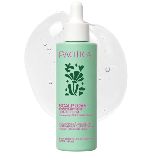 Pacifica Scalp Love Rosemary Mint Serum - Dry, Flaky, and Itchy Scalp Serum, Hydrating, Moisturizing, and Calming Treatment Formulated with Witch Hazel, Vegan and Cruelty-Free - 2 Fl Oz