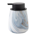 12Oz Ceramic Liquid Soap Dispenser - Modern Lotion Hand Soap Dispenser with Easy-to-Press Black Pump, Reusable and Refillable Dish Soap Dispensers for Bathroom & Kitchen, Marble Blue - color: Marble Blue, style: Liquid Pump