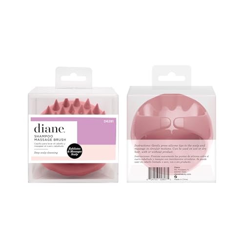 Diane Scalp Massage and Shampoo Brush with Soft Silicone Bristles, Exfoliates and Cleanses Scalp, Promotes Scalp Circulation, Evenly Distributes Hair Oil, Clear - style: Women's