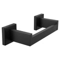 Toilet Paper Holder Wall Mount Matte Black, Stainless Steel Toilet Tissue Roll Holder Bathroom Square Toilet Paper Towel Roll Holder, Double Post Pivoting Tissue Handle - color: Matte Black
