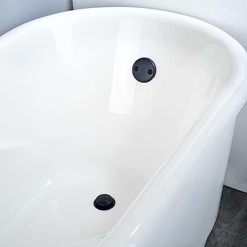 Brass Tip-Toe Tub Drain Kit, Oil Rubbed Bronze Tub Drain and Overflow Kit with 2-Hole - color: Oil Rubbed Bronze, style: 2-hole