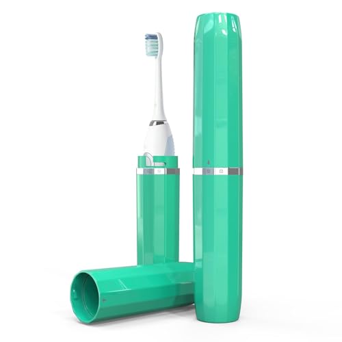 Long Ventilated Electric Toothbrush Travel Case, Portable Holder, Fits Most Standard Straight Electric Toothbrushes (Green) - color: Green