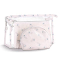 Richeart Makeup Bag, Clear Bag with Zipper, 3PC Floral Flowers Makeup Pouch, Waterproof Small Pouch, Portable Travel Toiletry Bag, E - style: E